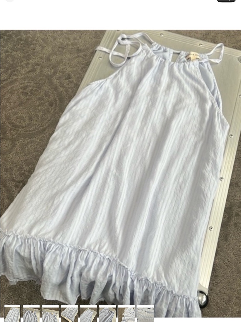 cloth & stone Pale Blue Ruffle-Hem Slip Dress